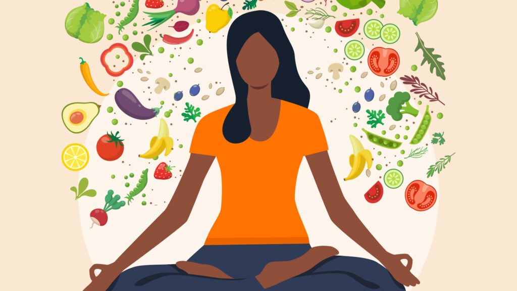 mindful eating, concentrate while eating that is actually going to help your body